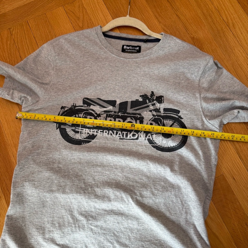 Barbour Gray Short-Sleeve Motorcycle Graphic Tee vintage - Picture 4 of 4
